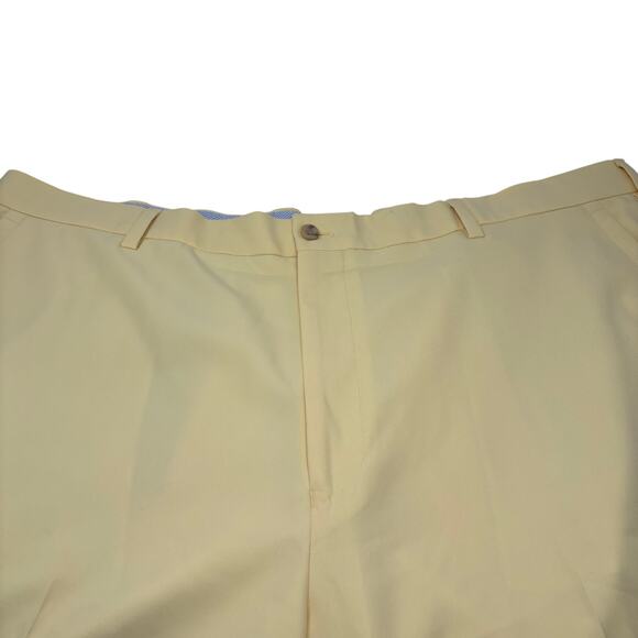 Peter Millar Mens 46R Yellow Classic Fit Flat Front Shorts - Picture 2 of 5
